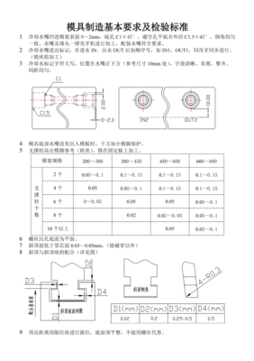 模具制造基本要求及检验标准